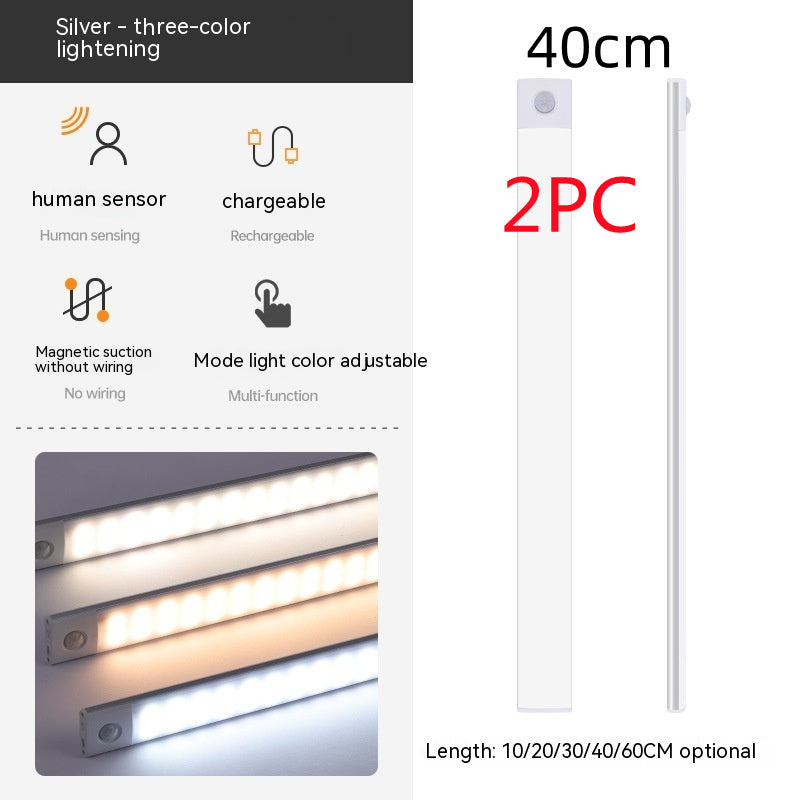 Smart Infrared Sensor Lamp Wireless Magnetic Long Cabinet Light With Rechargeable Hallway Wardrobe Gronata