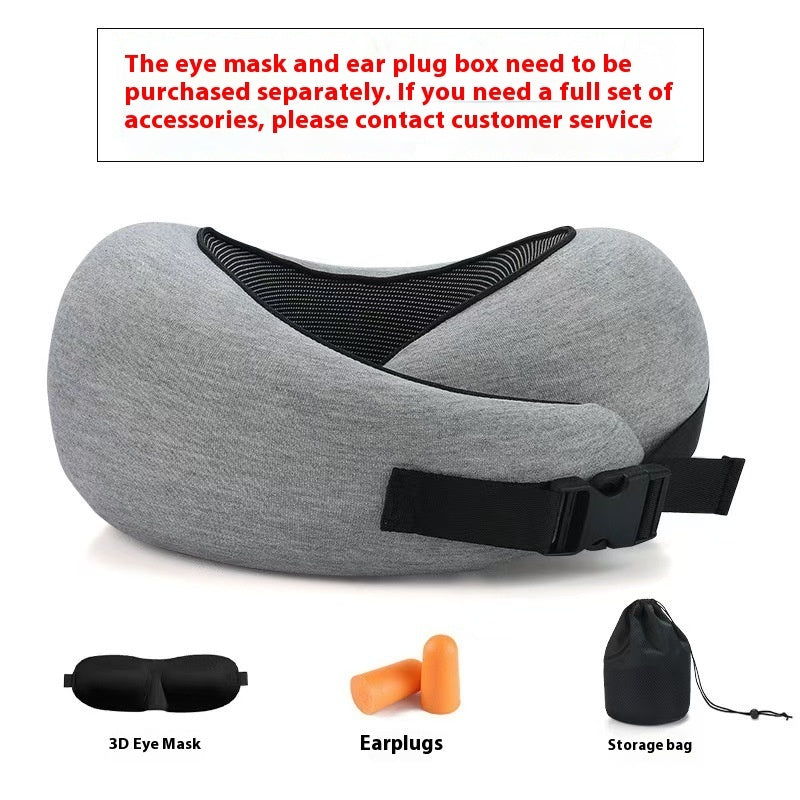 Soft Memory Foam Travel Neck Pillow U Shape Adjustable Support Comfortably Sleeping On Plane Car Office Noon Break Gronata