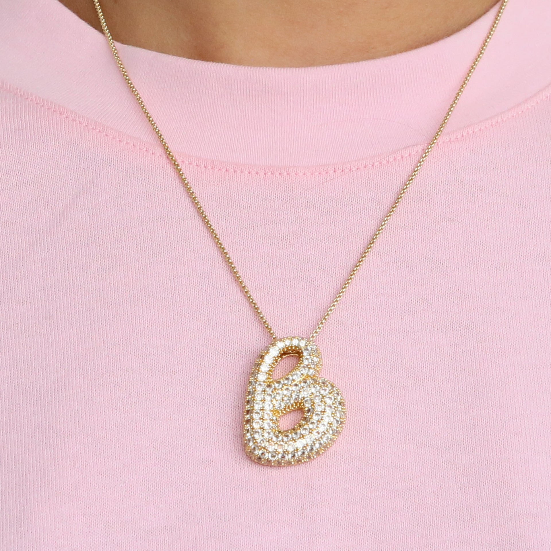 Bubble Initial Diamond Necklace Gronata