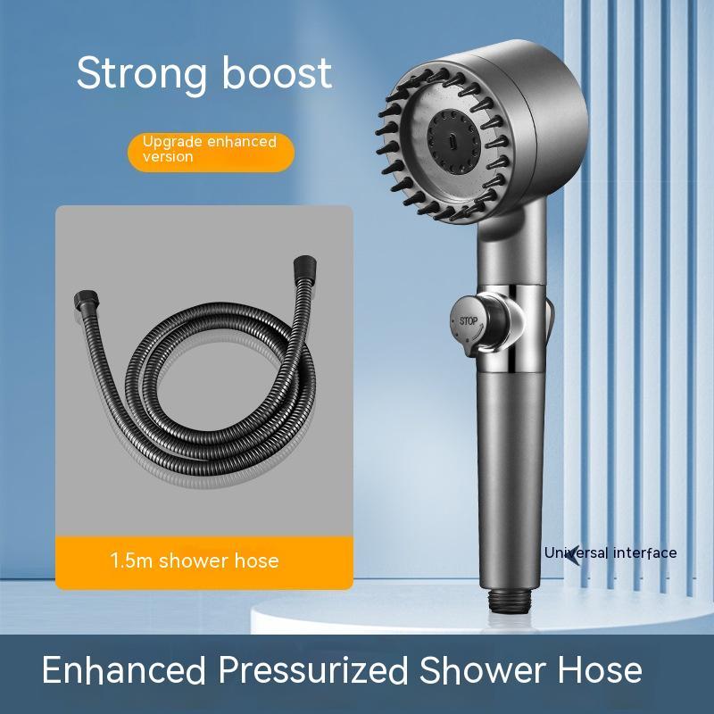 The Third Gear Adjustable Strong Supercharged Shower Head Household Bath Shower Hose Shower Head Gronata