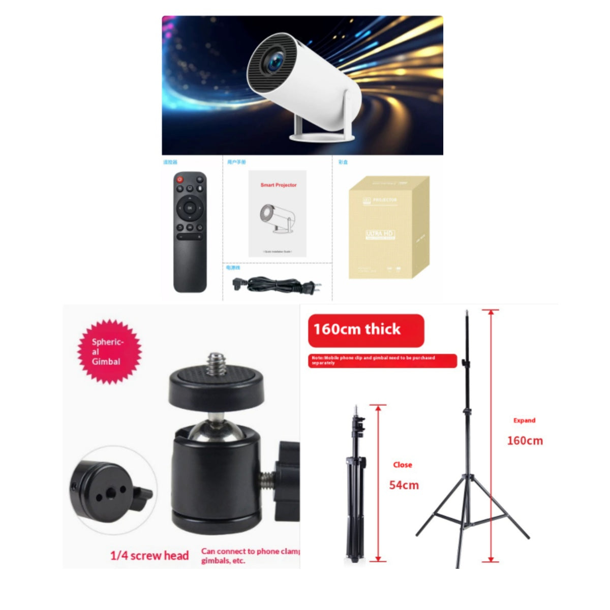 Ultra Short Focus Hy300ultra HD 4K Projector Home Mini Gronata