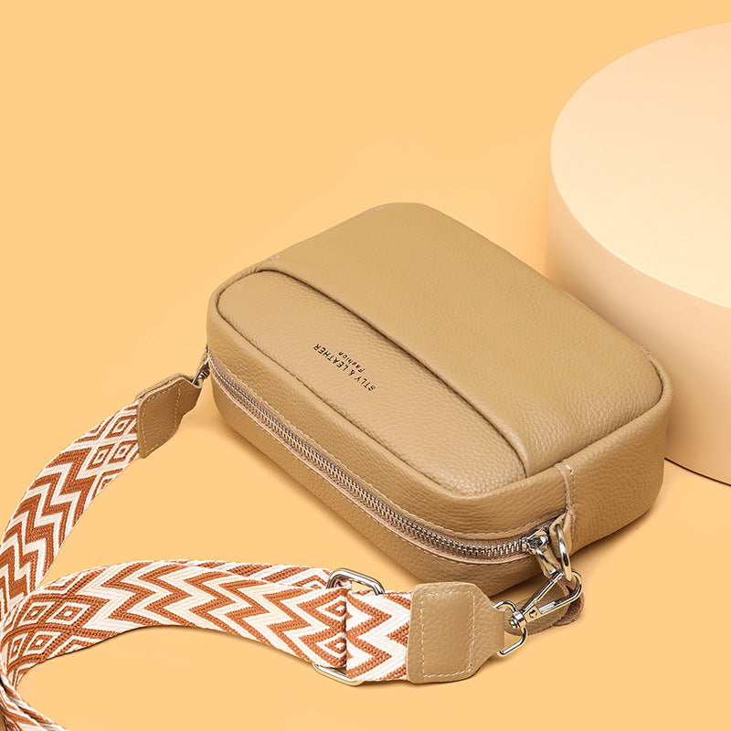 Fashion Shoulder Crossbody Bags With Rhombus Embroidered Wide Shoulder Strap Cute Small Square Bag Women Gronata