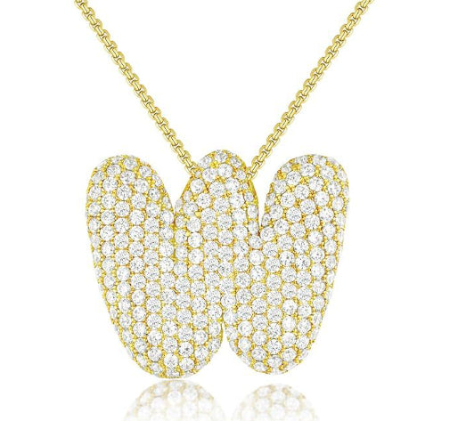 Bubble Initial Diamond Necklace Gronata