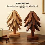 Tree Design Stand Wooden Trivets Decorative Anti Scald Heat Resistant Table Mat Coaster Wood Placemats Pot Table Heat Insulation Pad Gronata