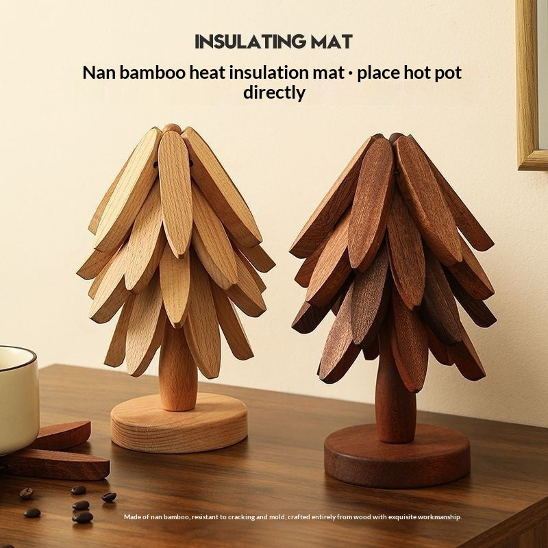 Tree Design Stand Wooden Trivets Decorative Anti Scald Heat Resistant Table Mat Coaster Wood Placemats Pot Table Heat Insulation Pad Gronata