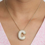 Bubble Initial Diamond Necklace Gronata