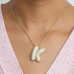 Bubble Initial Diamond Necklace Gronata