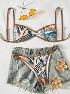 Tube-top Backless Lace-up Sexy Bikini Two-piece Swimsuit Gronata