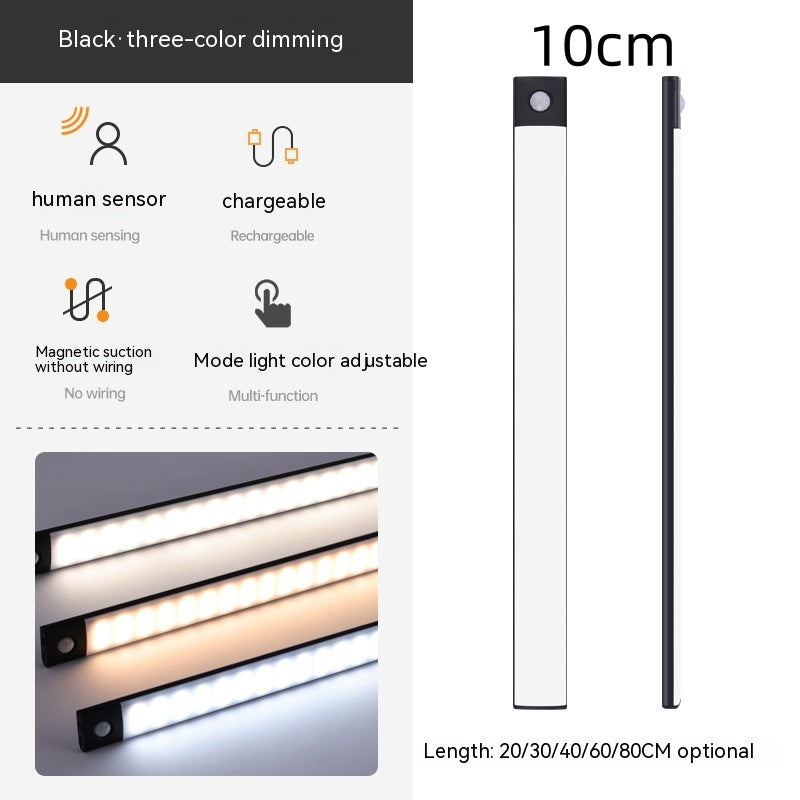 Smart Infrared Sensor Lamp Wireless Magnetic Long Cabinet Light With Rechargeable Hallway Wardrobe Gronata