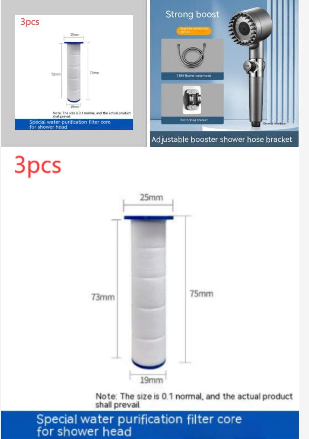 The Third Gear Adjustable Strong Supercharged Shower Head Household Bath Shower Hose Shower Head Gronata