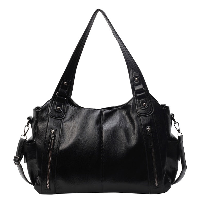 Handbag European And American Retro Solid Color Simple Texture Gronata