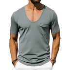 Mens Loose-fitting Casual T-shirt With A Large Collar And Short Sleeves Gronata