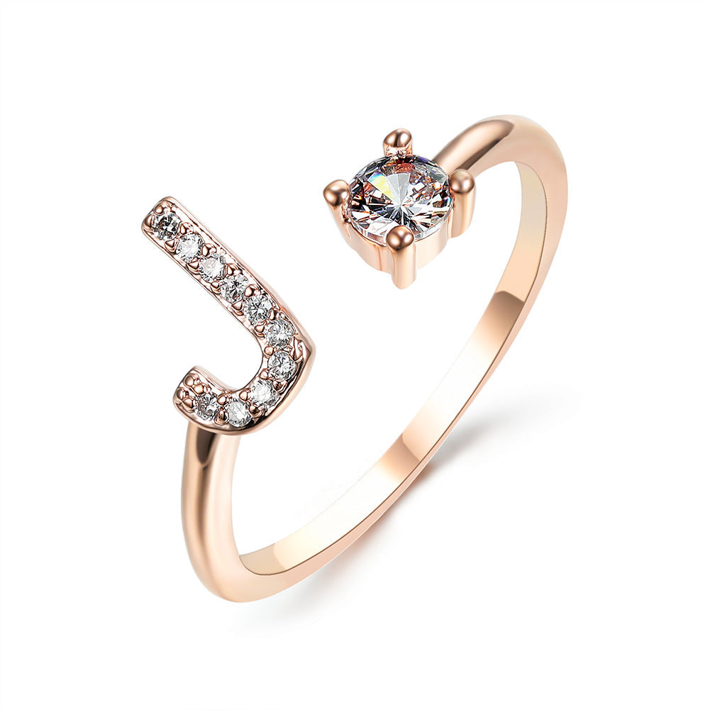New Design Adjustable 26 Initial Letter Ring Fashion Jewelry For Women Simple Elegant Jewelry Gronata