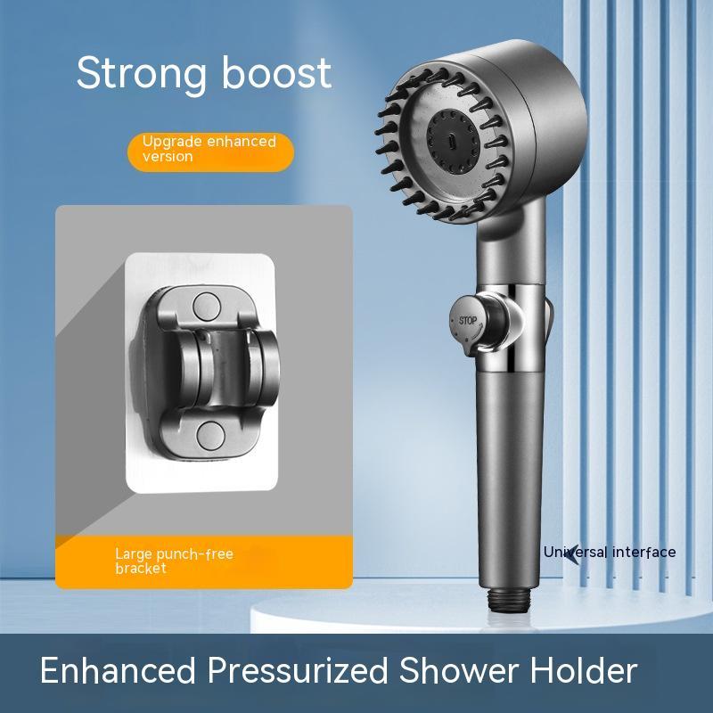The Third Gear Adjustable Strong Supercharged Shower Head Household Bath Shower Hose Shower Head Gronata