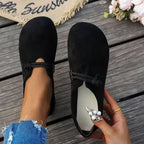 Ultra-soft Sweet Suede Round-toe Flat Lace-up Womens Shoes Gronata
