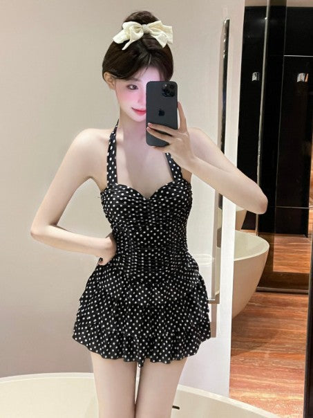 Women's Retro Polka-Dot One-Piece Swimsuit Gronata