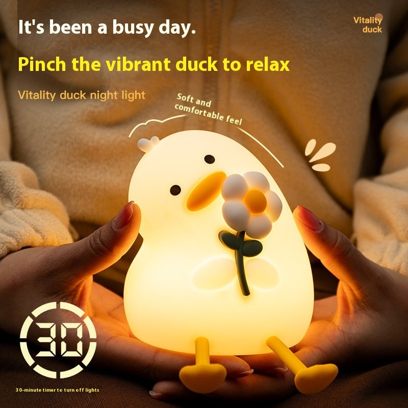 Vitality Flower Duck Small Usb Bedroom Bedside Decoration Night Light Gronata
