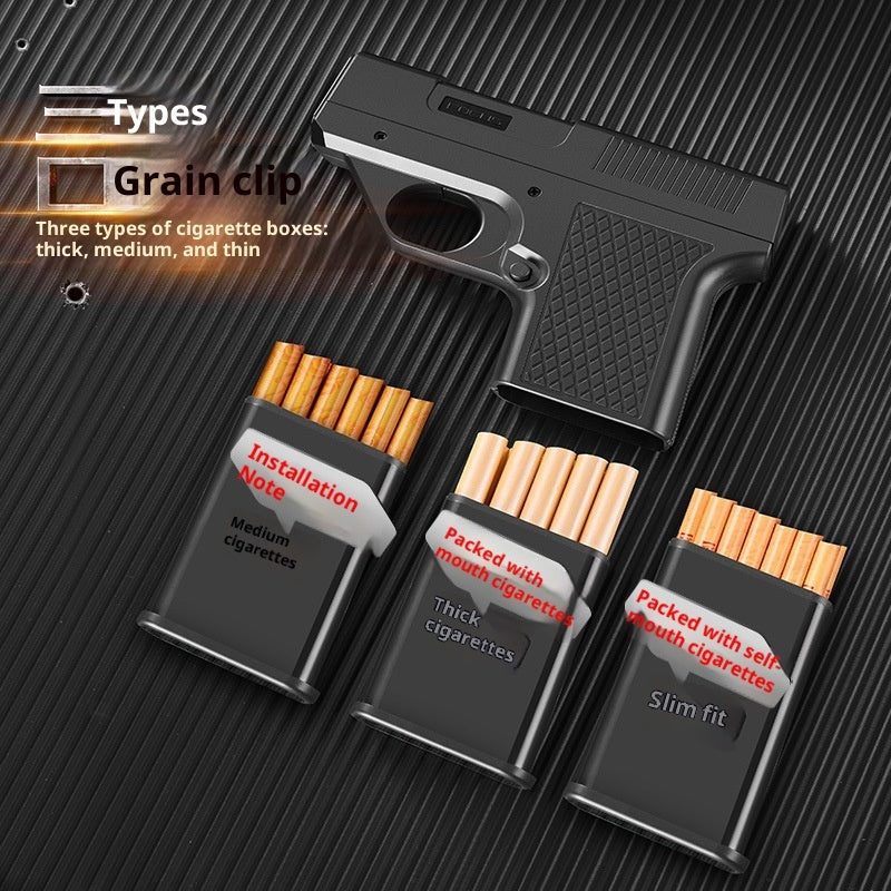 Gun-type Windproof Gas Lighters Cigarette Case Gronata