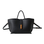 INS Litchi Pattern Shoulder Bag Fashion Zipper Bucket Bag High Capacity Totes Handbag For Women Gronata