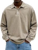 Fall Men's Long Sleeve Polo Shirts Casual Breathable Comfortable Tees Shirt Solid High Quality Sweatshirt Male T-Shirt Gronata