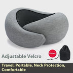 Soft Memory Foam Travel Neck Pillow U Shape Adjustable Support Comfortably Sleeping On Plane Car Office Noon Break Gronata