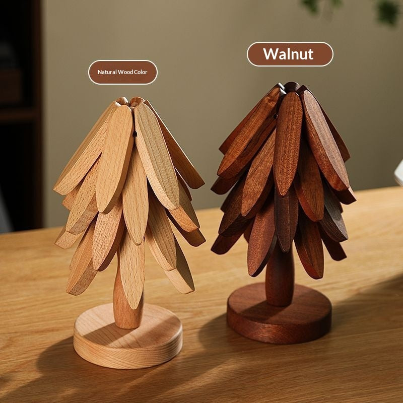Tree Design Stand Wooden Trivets Decorative Anti Scald Heat Resistant Table Mat Coaster Wood Placemats Pot Table Heat Insulation Pad Gronata