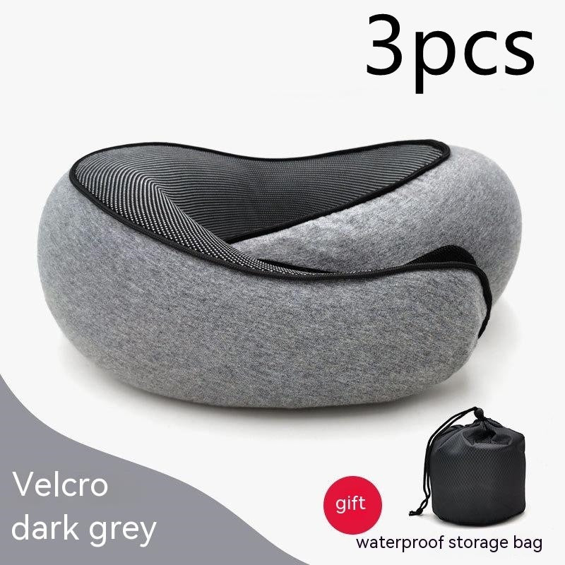 Travel Neck Pillow Non-Deformed Airplane Pillow Travel Neck Cushion Durable U-Shaped Travel Memory Cotton Nap Neck Pillow Gronata