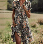 Women's Artistic Ethnic Style Scoop Mid-length Dress Gronata