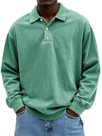 Fall Men's Long Sleeve Polo Shirts Casual Breathable Comfortable Tees Shirt Solid High Quality Sweatshirt Male T-Shirt Gronata