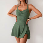 Summer Split Swimsuit Female Skirt Style Plus Size Swimsuit Gronata