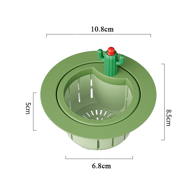 Cactus Sink Drain Strainer Press Automatic Dumping Basket Multi-functional Use Filter Net For Tub Kitchen Waste Collector Kitchen Gadgets Gronata