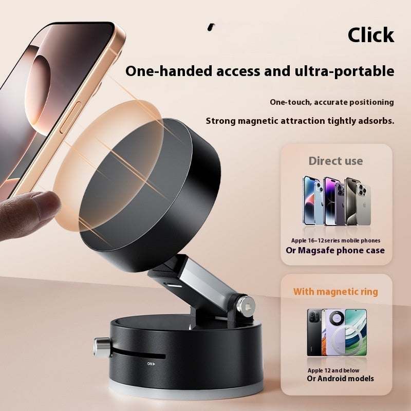 Foldable Magnetic Vacuum Car Phone Holder Foldable Suction Cup With Suction Cup Hands-Free Navigation For Smart Phone Gronata