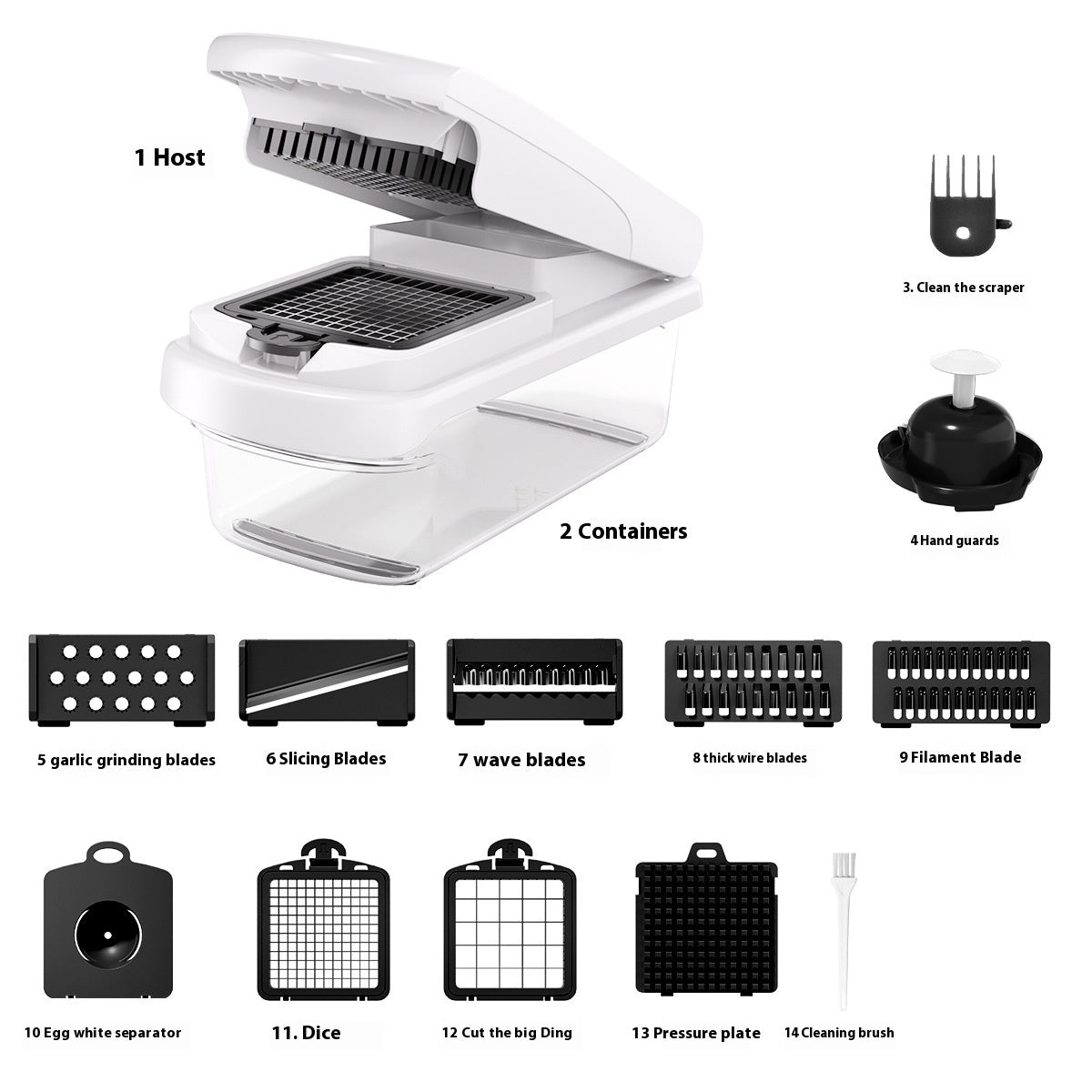 Household Multi-function Vegetable Chopper Kitchen 15-in-one Gronata