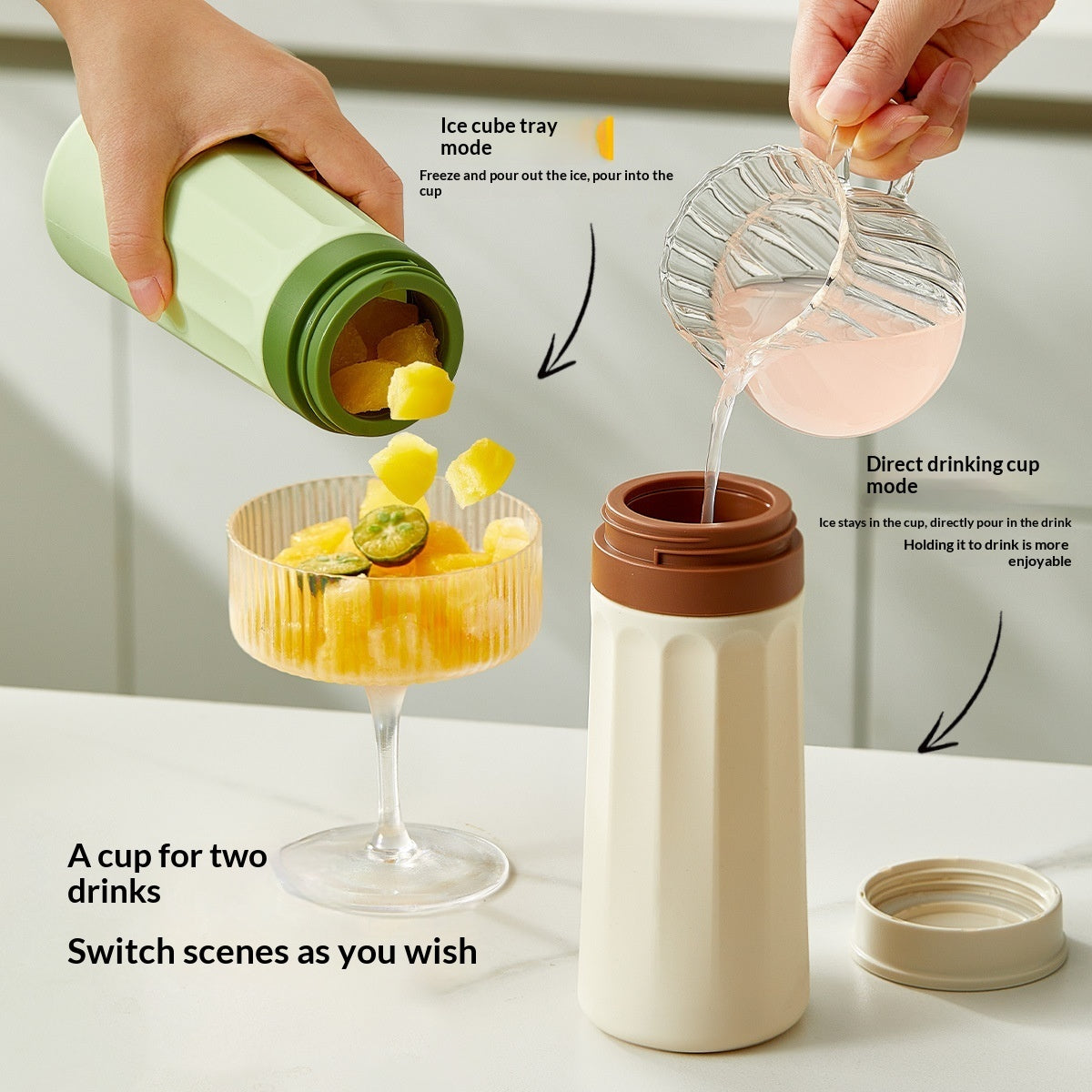 Portable Ice-Making Cup Outdoor Silicone Beverage Cup Gronata