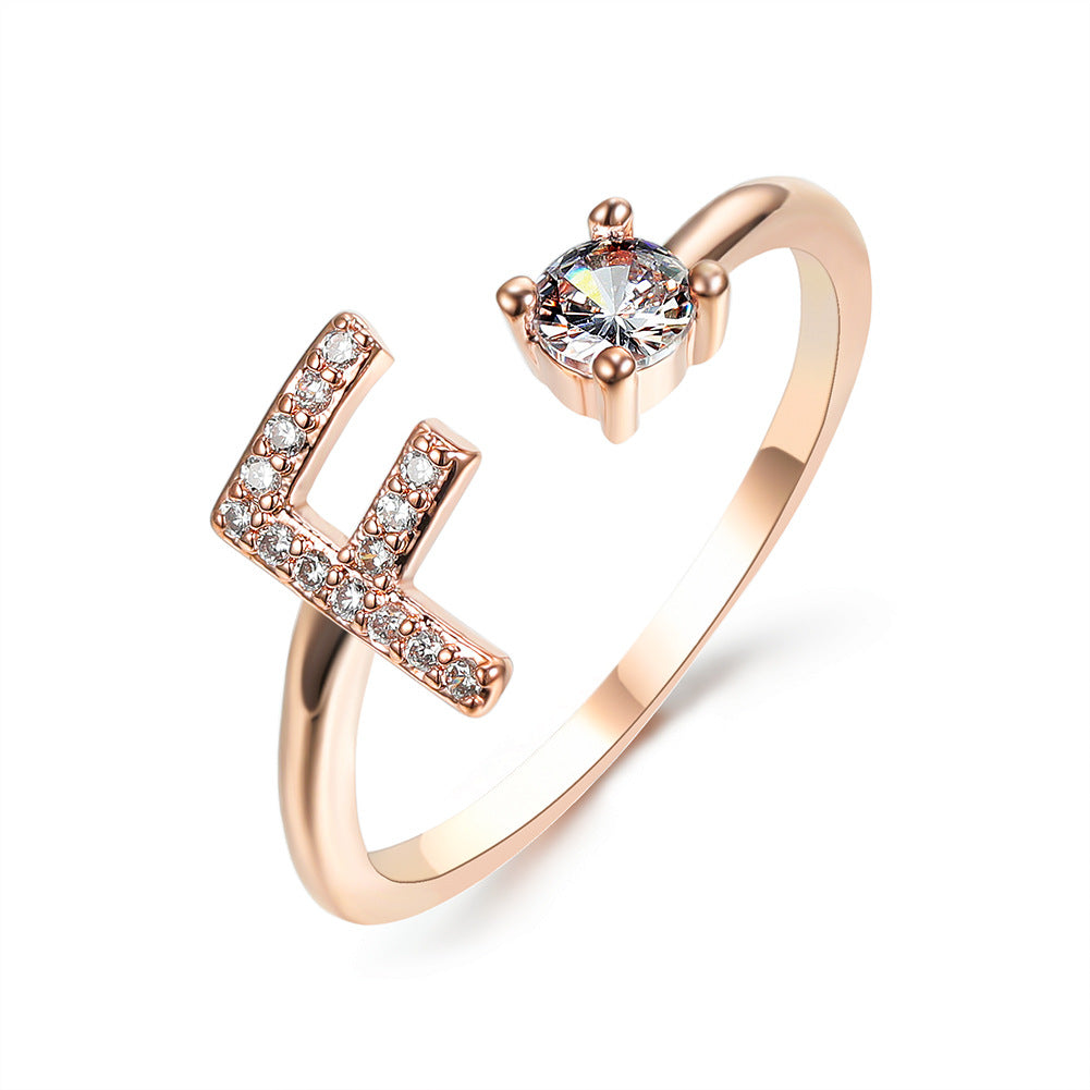 New Design Adjustable 26 Initial Letter Ring Fashion Jewelry For Women Simple Elegant Jewelry Gronata