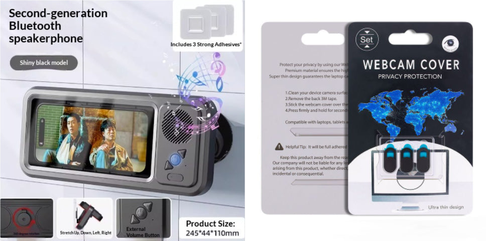 Bathroom Waterproof Mobile Phone Box Bluetooth Speaker Audio Bath TV Stand Mobile Phone Holder 360 Degree Rotation Touch Screen Gronata
