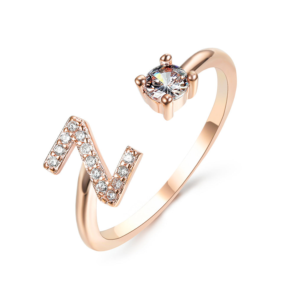 New Design Adjustable 26 Initial Letter Ring Fashion Jewelry For Women Simple Elegant Jewelry Gronata