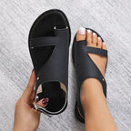 Women's Fashion Plus-Size Flat Closed-Toe Sandals Gronata