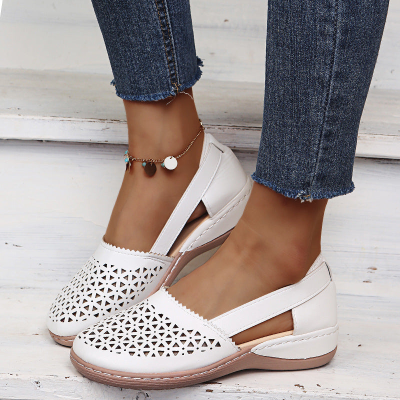 Round Toe Wedge Cross-border Large Size Flat Bottom Women's Sandals Gronata