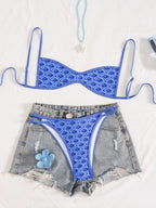 Tube-top Backless Lace-up Sexy Bikini Two-piece Swimsuit Gronata