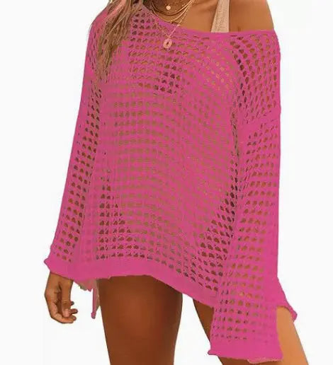 Mesh Hollow Out Knitwear Swimsuit Beach Sun Protection Gronata
