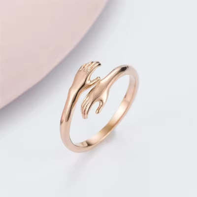 Alloy Simple Hands Hug Ring Opening Adjustable Jewelry Gronata