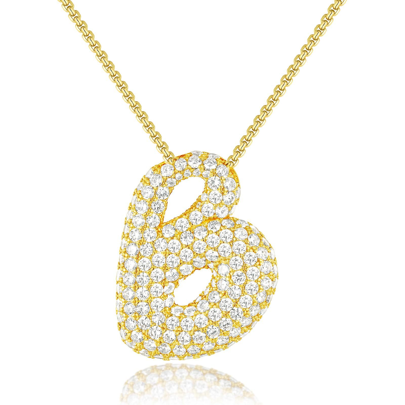 Bubble Initial Diamond Necklace Gronata