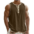 Men's Cotton-Linen Sleeveless Fitness Casual Trendy Tank Top Gronata