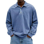 Fall Men's Long Sleeve Polo Shirts Casual Breathable Comfortable Tees Shirt Solid High Quality Sweatshirt Male T-Shirt Gronata