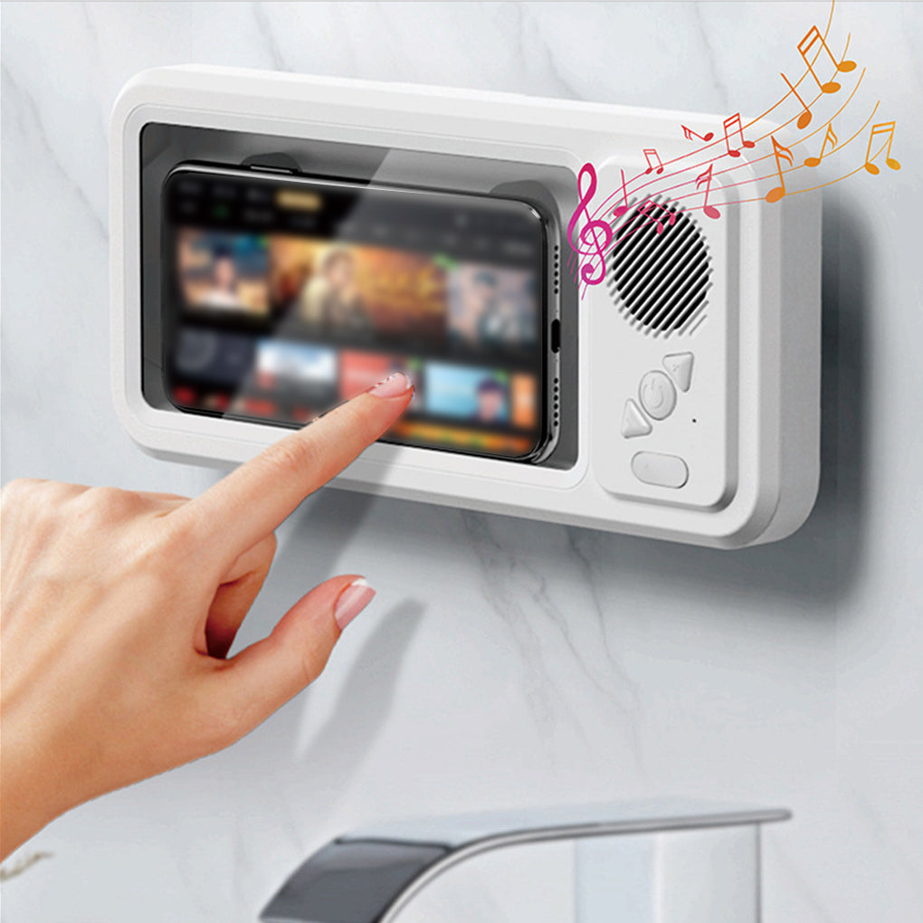 Bathroom Waterproof Mobile Phone Box Bluetooth Speaker Audio Bath TV Stand Mobile Phone Holder 360 Degree Rotation Touch Screen Gronata