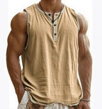 Men's Pure Cotton Sleeveless Fitness Casual Trendy Tank Top Gronata