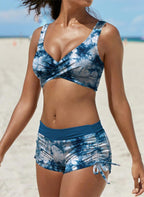 Women's Removable Strap Bandeau Top High Cut Cheeky Bikini Set Swimsuit Gronata