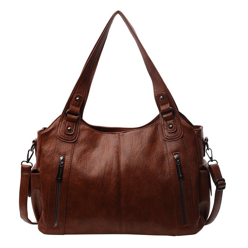 Handbag European And American Retro Solid Color Simple Texture Gronata