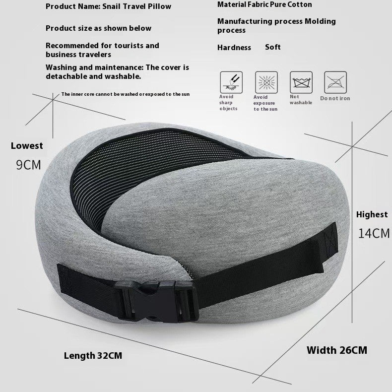 Soft Memory Foam Travel Neck Pillow U Shape Adjustable Support Comfortably Sleeping On Plane Car Office Noon Break Gronata